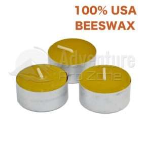 Beeswax Tealight Survival Candle, 6 Hrs, Made in USA