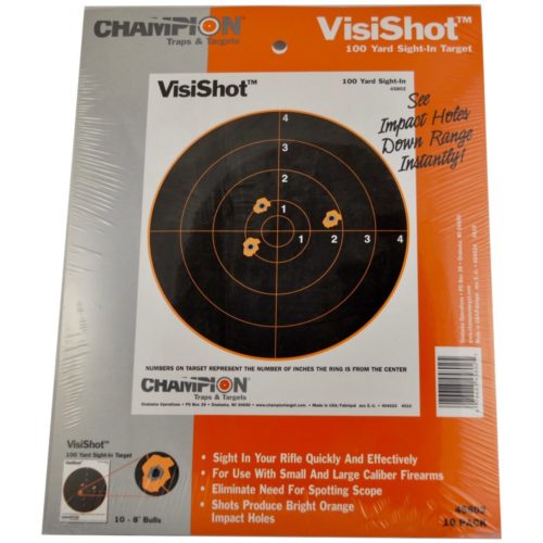 VisiShot 100 Yard Sight-In Targets, 8" bulls, 10-pack