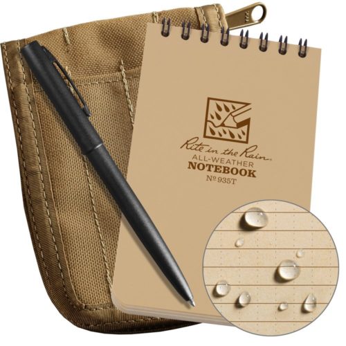 All-Weather Top-Spiral Notebook Kit, 3 x 5 inch, Tan