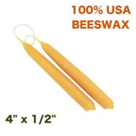 Medium 4 inch Beeswax Survival Candle, 2-pack