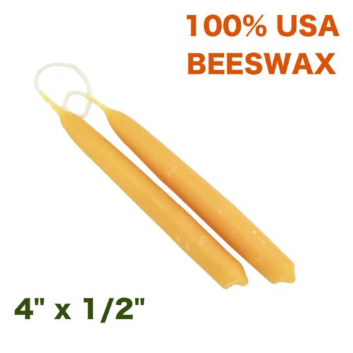Medium 4 inch Beeswax Survival Candle, 2-pack