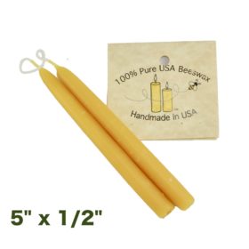 Medium 5 inch Beeswax Survival Candle, 2-pack