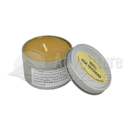 Small Beeswax Emergency Tin Candle, 4 oz.