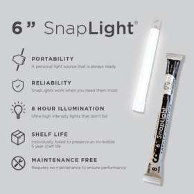 8-Hour Cyalume SnapLight, 6 inch - Light Stick