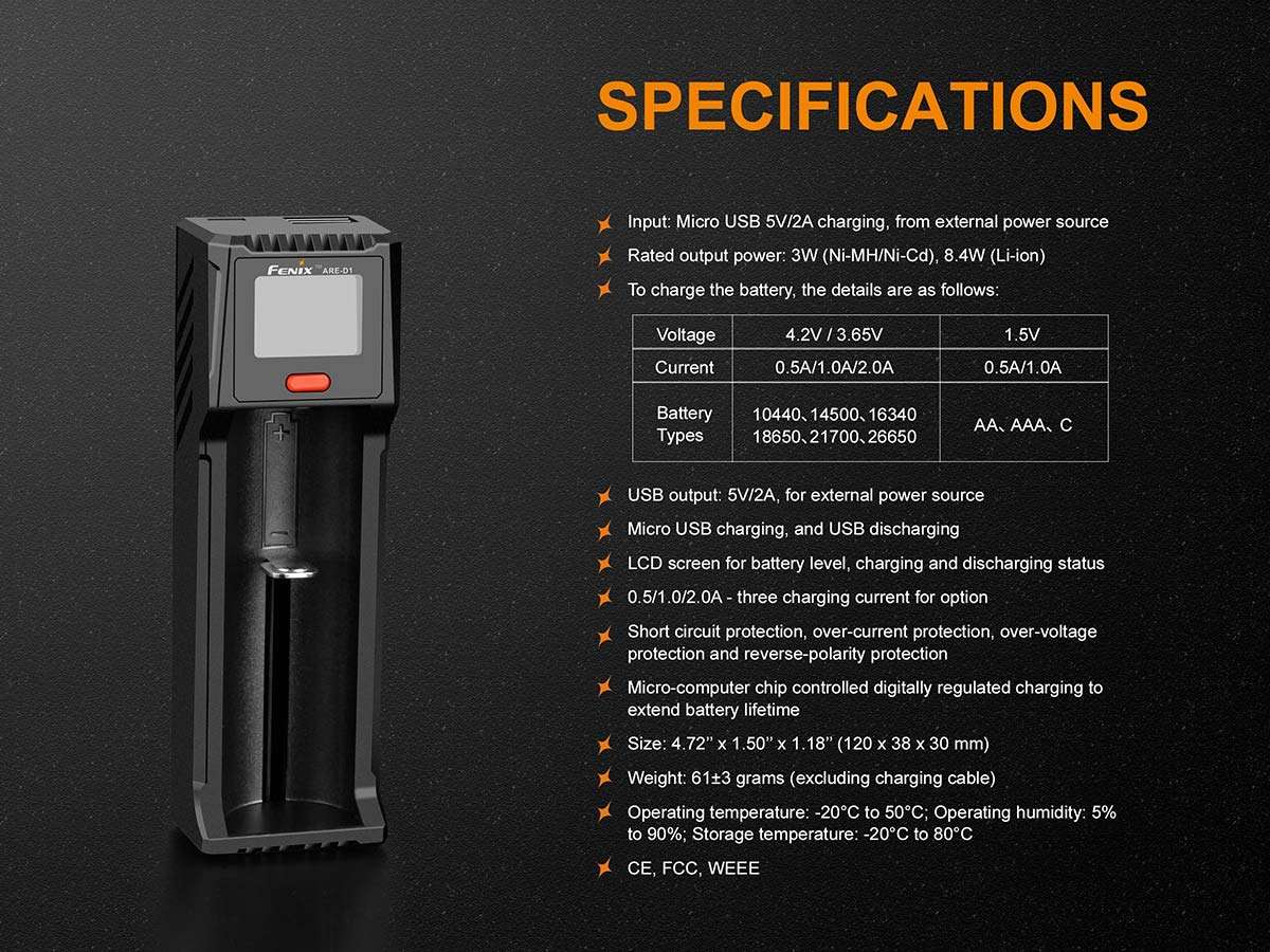 Fenix ARE-D1 Battery Charger