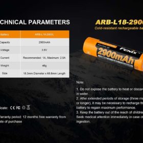 Fenix ARB-L18-2900L Cold Resistant Battery