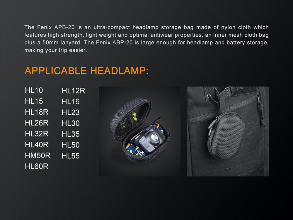 Fenix APB-20 Headlamp Storage Bag