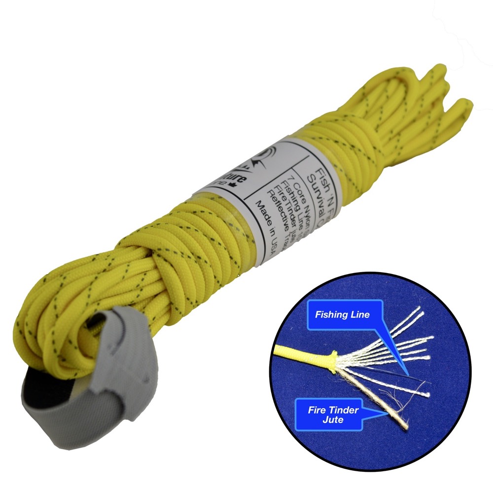Fish-N-Fire Survival Cord with Reflective Tracer