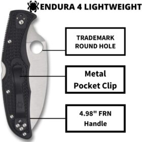 Spyderco C10FPWCBK Endura 4 Wharnkliffe Folder, VG10 Steel