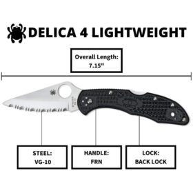 Spyderco Delica 4 Black FRN, SpyderEdge, C11SBK