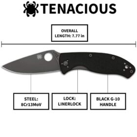 Spyderco Tenacious Black, G-10 Handle, C122GBBKP