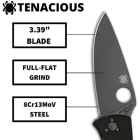 Spyderco Tenacious Black, G-10 Handle, C122GBBKP