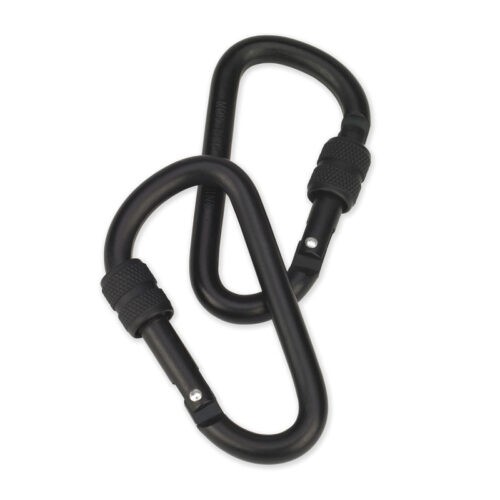 Camcon Locking Carabiners, 2/Pack, Black