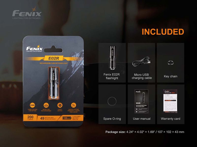 Fenix E02R Rechargeable Mini Keychain Light