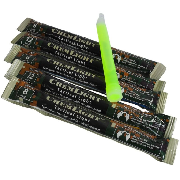 Bâtons Lumineux Cyalume – Bleu – Durée 6h – Lot De 20 – Chimique – Militaria
