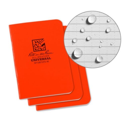 All-Weather Mini Notebook Orange, 3-Pack