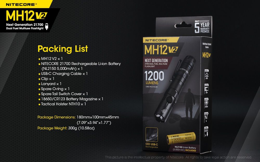 Nitecore MH12 V2 Tactical Flashlight