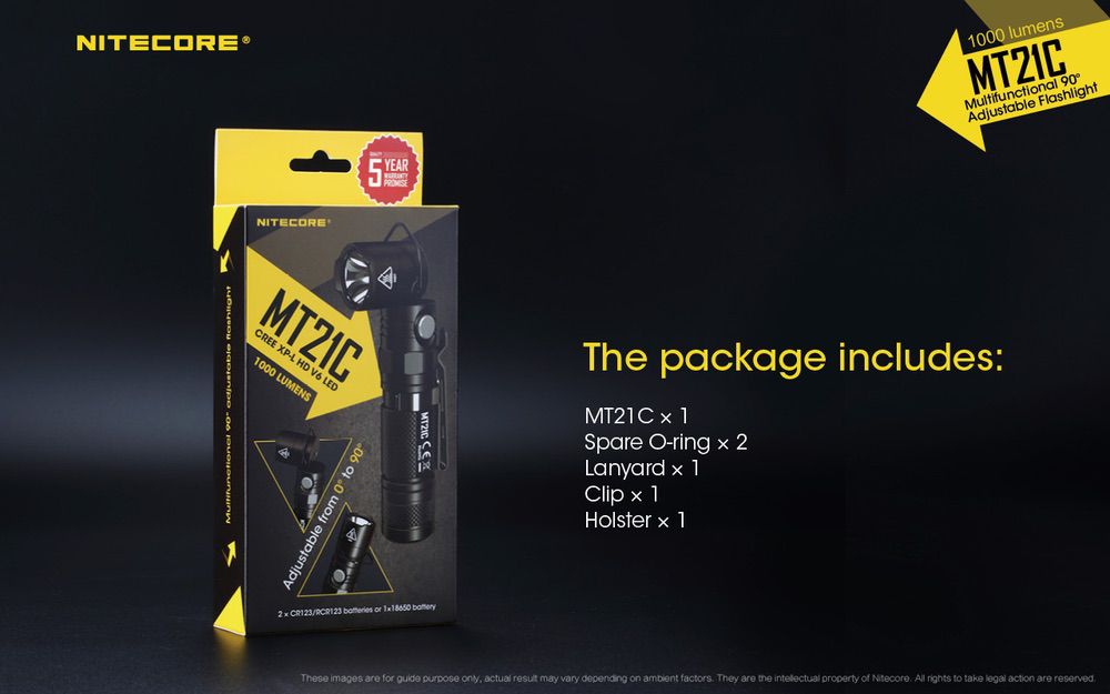 Nitecore MT21C 90 Degree Adjustable Flashlight