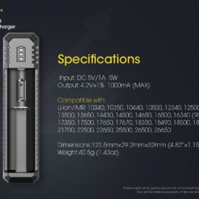 Nitecore UI1 Portable USB Battery Charger