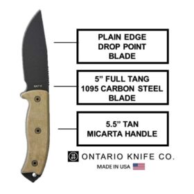 Ontario Knife 8667 RAT-5 with Black Nylon Sheath