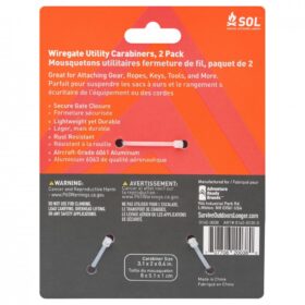 SOL Wiregate Utility Carabiner, 2 Pack