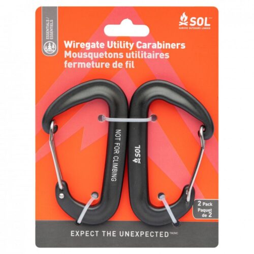 SOL Wiregate Utility Carabiner, 2 Pack