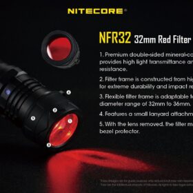 Nitecore Flashlight Filter 32 mm, Red