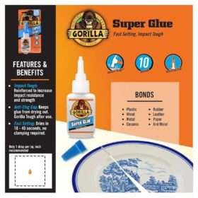 Gorilla Super Glue Liquid, Fast-Setting