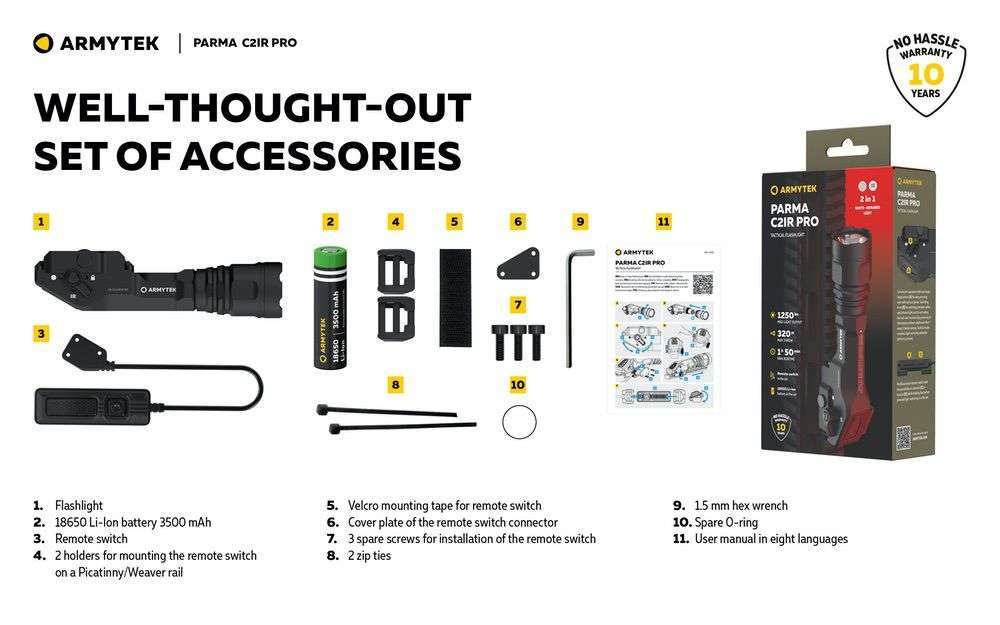 Armytek Parma C2IR Pro Tactical Flashlight