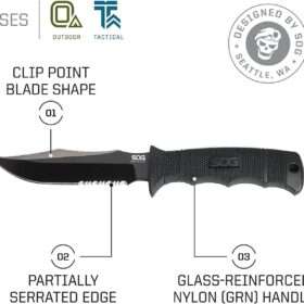 SOG SEAL Pup Elite E37T-K, Black