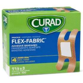 CURAD Flex-Fabric Bandages, Knuckle, 100/Box