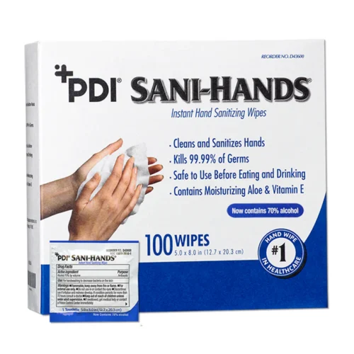 Sani-Hands Alcohol Hand Sanitizing Wipes, 100/Box