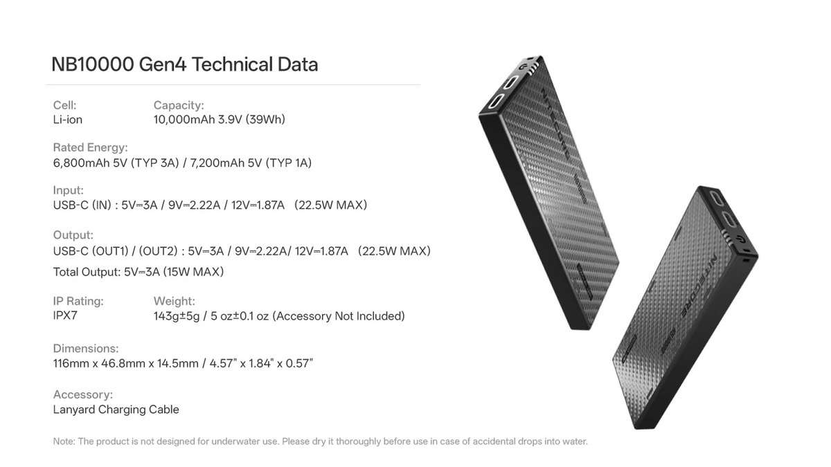 Nitecore NB10000 GEN4 Power Bank