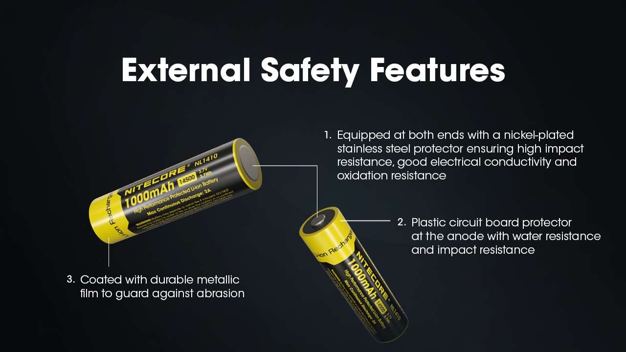 Nitecore NL1410 14500 Rechargeable Li-ion Battery