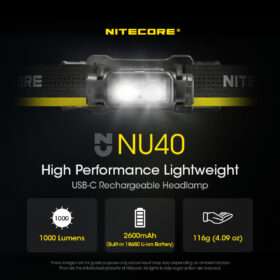 Nitecore NU40 High Performance USB-C Rechargeable Headlamp