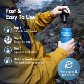 Katadyn BeFree AC 2-Stage Filter Travel Water Bottle 0.7L