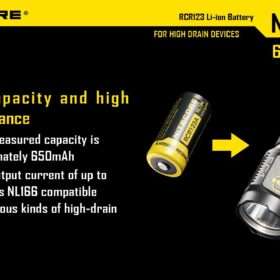Nitecore NL166 Rechargeable RCR123 Battery