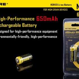 Nitecore NL166 Rechargeable RCR123 Battery
