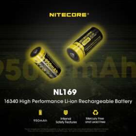 Nitecore NL169 Rechargeable 16340 Battery
