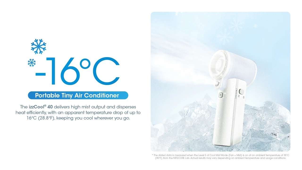izzCool™ 40 High-Speed Handheld Air Conditioner Fan