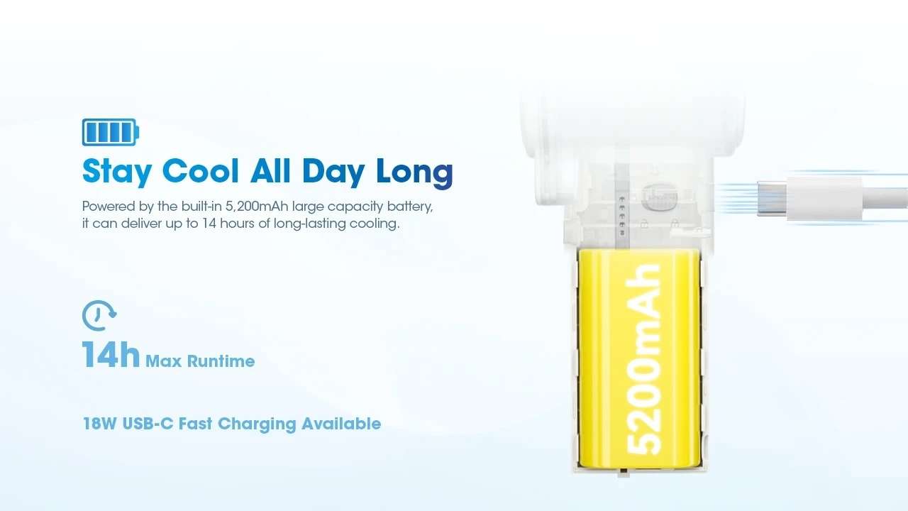 izzCool™ 40 High-Speed Handheld Air Conditioner Fan