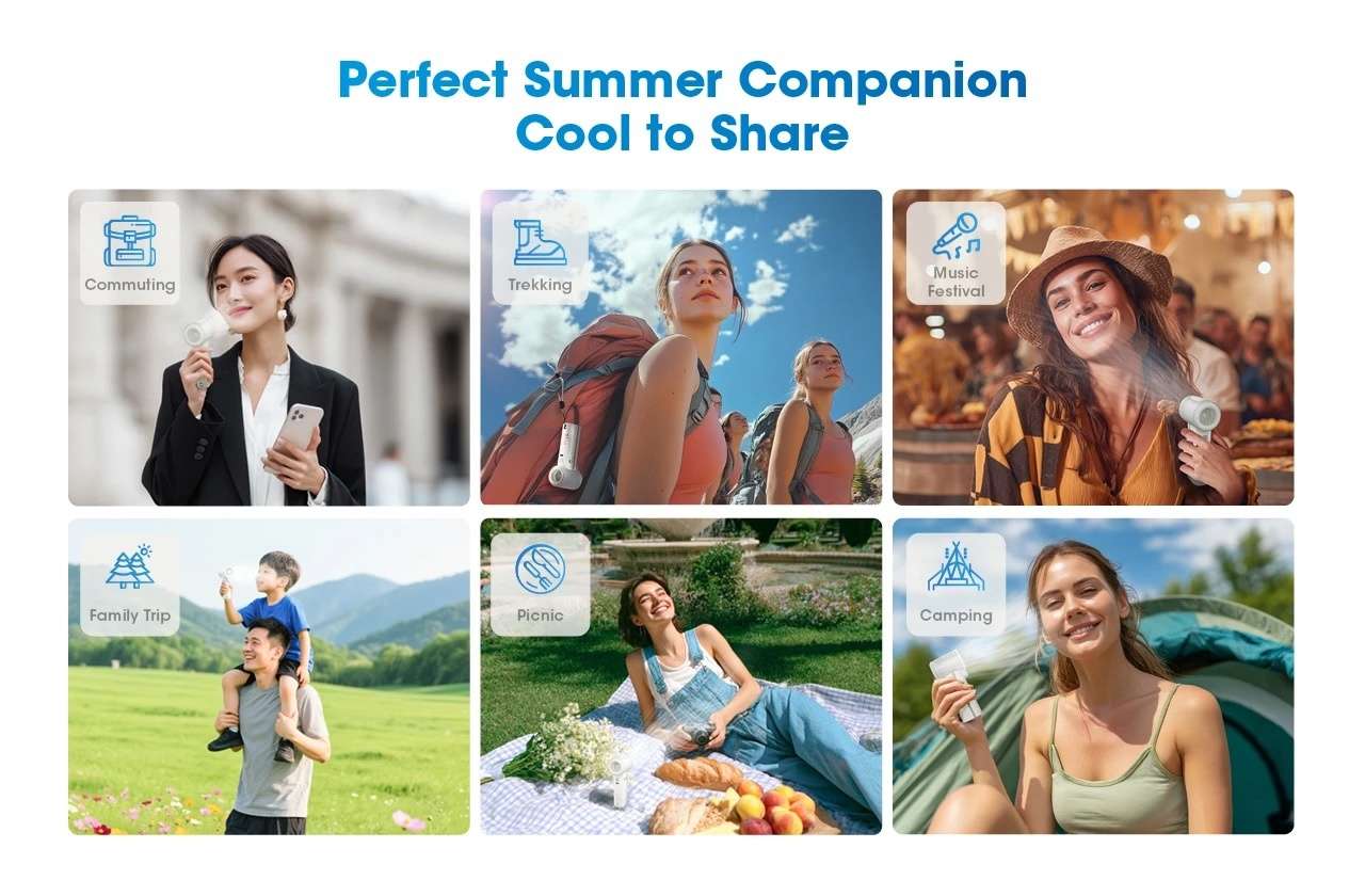 izzCool™ 40 High-Speed Handheld Air Conditioner Fan