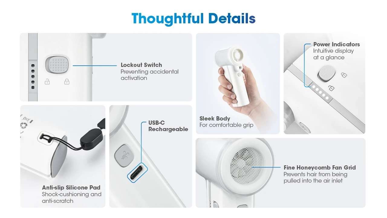 izzCool™ 40 High-Speed Handheld Air Conditioner Fan