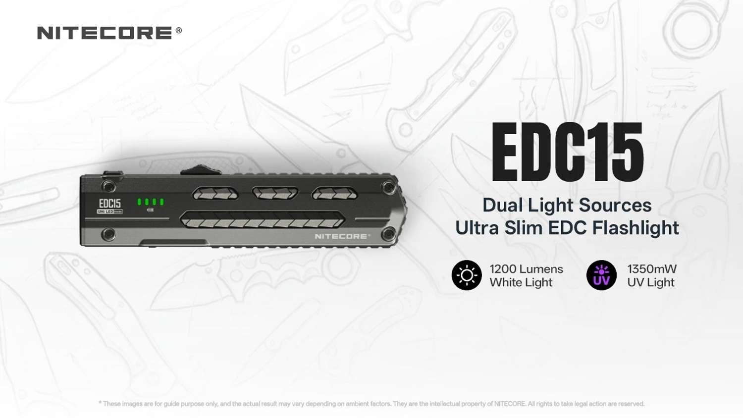 Nitecore EDC15 Dual Light Sources Ultra Slim EDC Flashlight