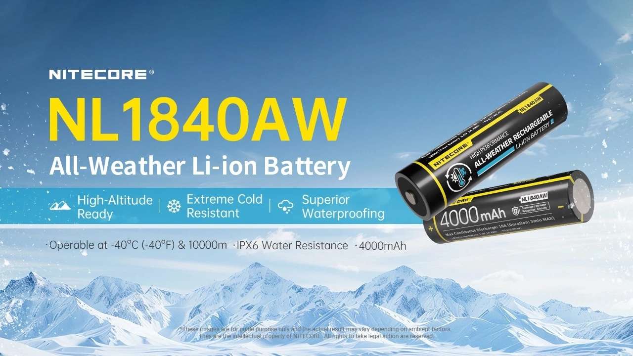 Nitecore NL1840AW All-Weather Li-ion Battery