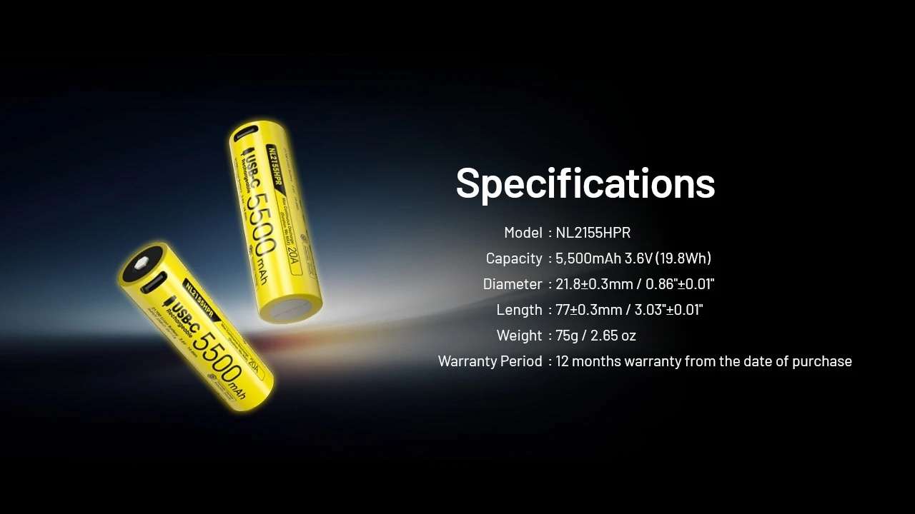 NL2155HPR High Performance USB-C Rechargeable Battery